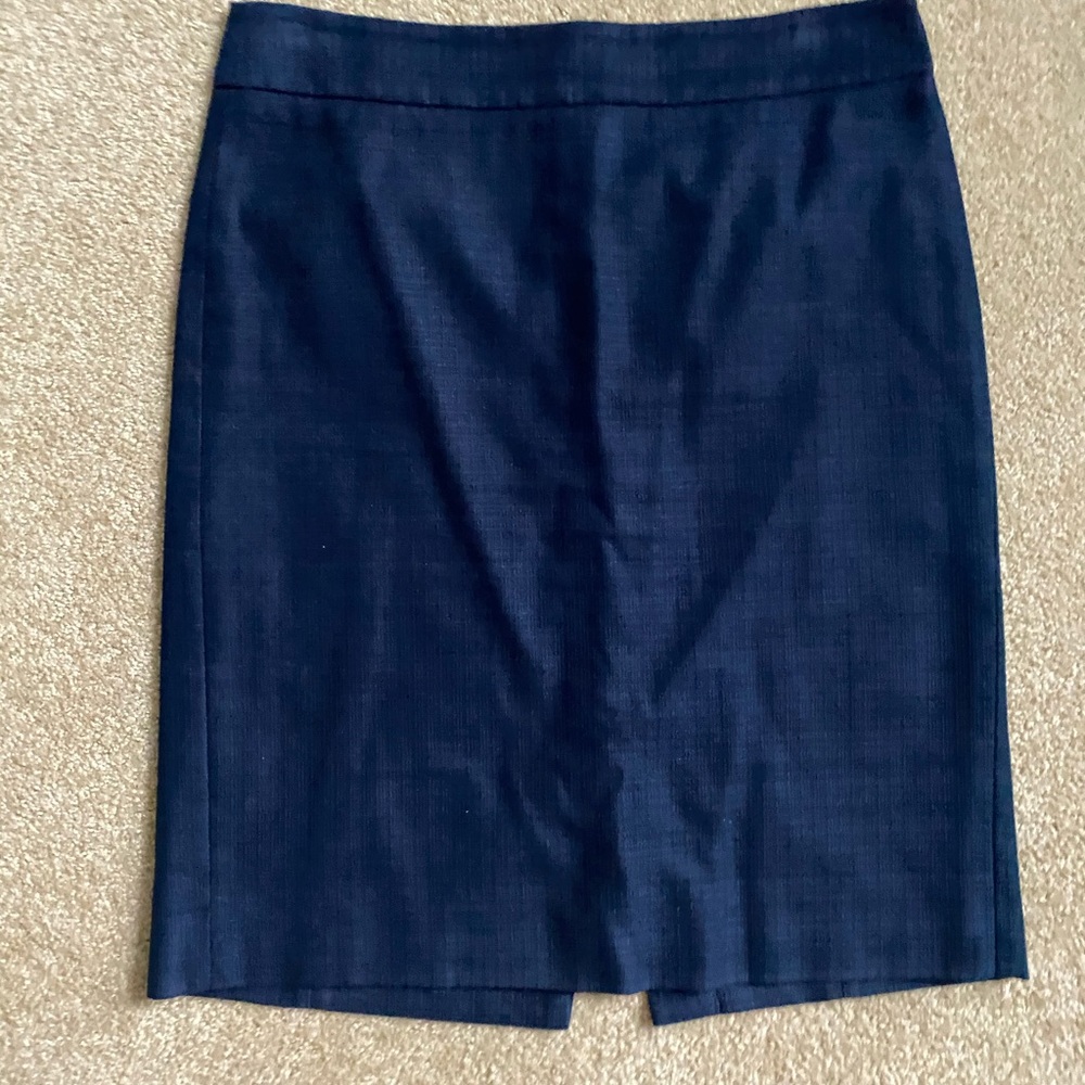 Textured Navy midi skirt